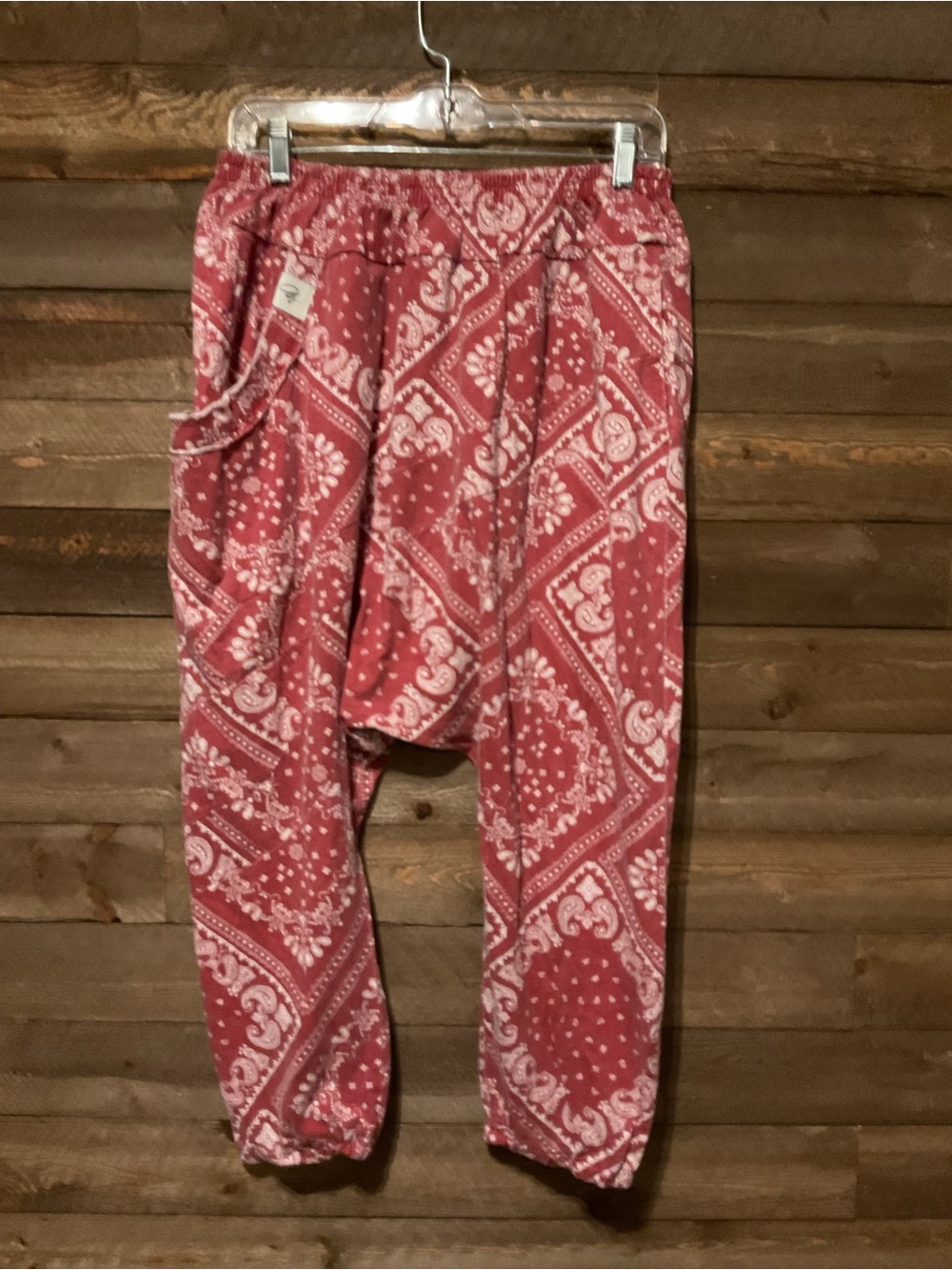 Jaded Gypsy Red and White Bandana Print Harem Jogger Pants Women’s Size S/M